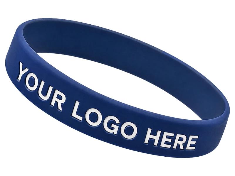 Custom 1/2 Inch Debossed Color Filled Silicone Wristbands